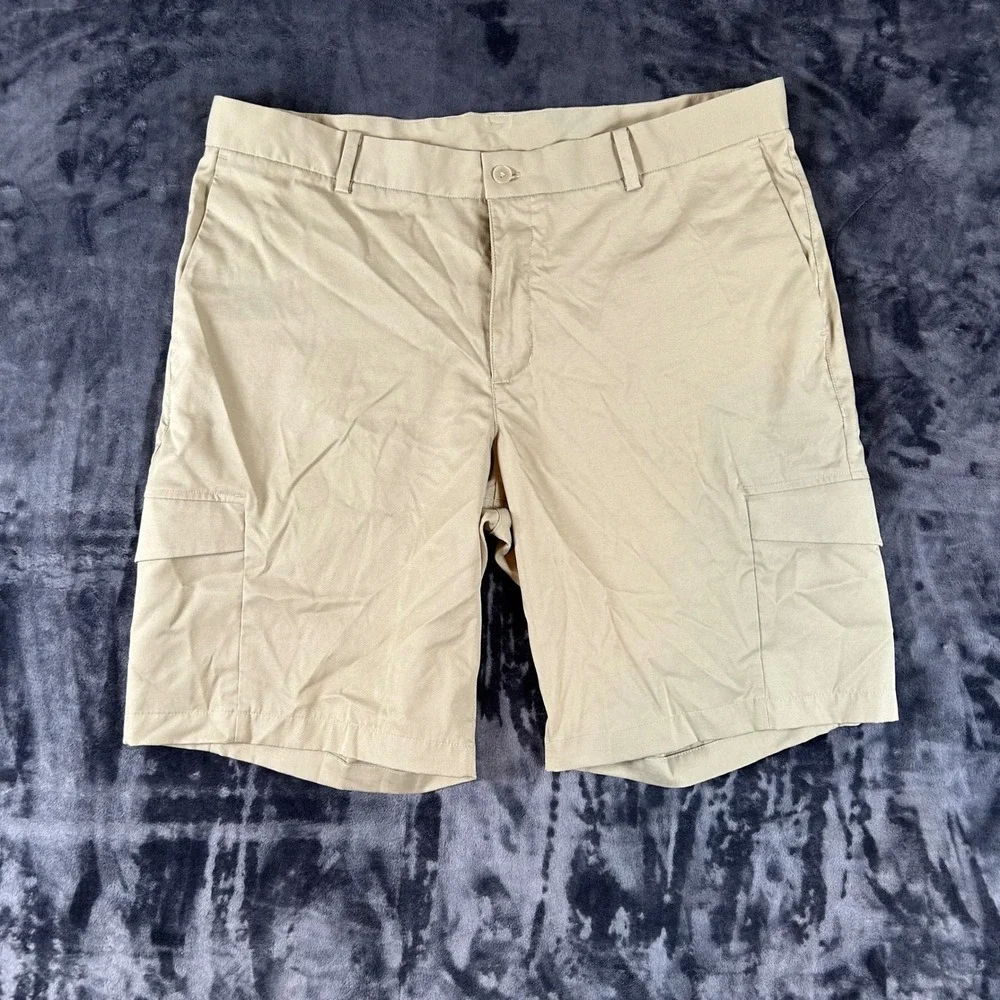 Nike Cargo Golf Shorts Mens 36 Tan Khaki Dri-FIT‎ Performance Pockets